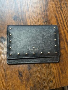 kate spade Black Leather Studded Wallet